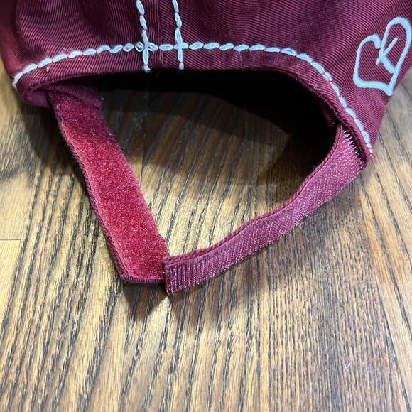 BURGUNDY "BLESSED" Leopard Patch Embroidery Vintage Hat - Picture 4 of 5